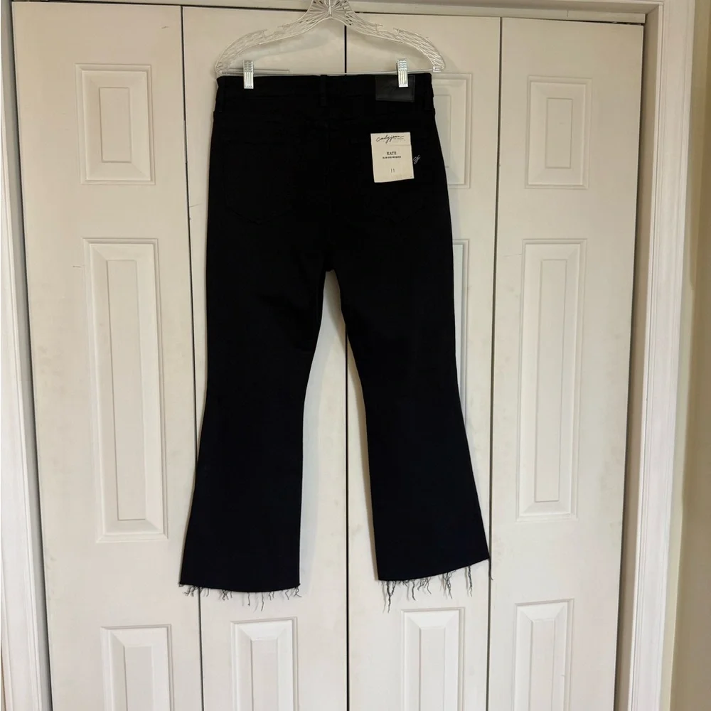 Carly Jean Los Angeles Women’s Kate Slim Distressed Black Jean Feminine Size 11 - Picture 5 of 7